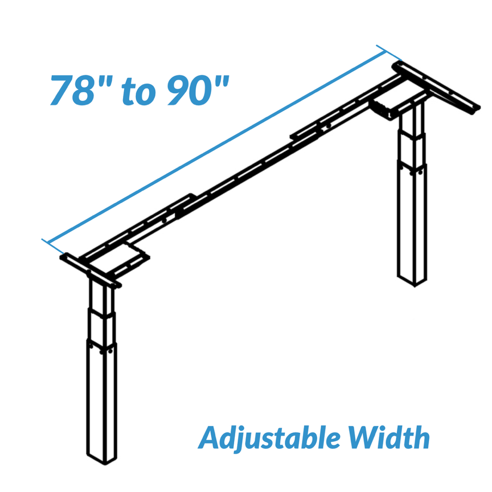 Frame-Set Only (no desk top) for 78" to 90" Width Worksurfaces - Model SEHX78-90